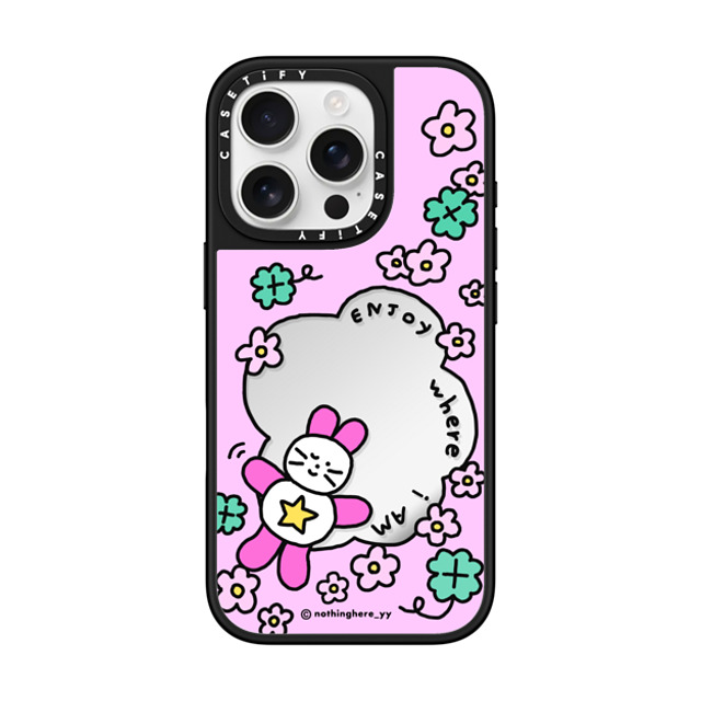 nothing here x CASETiFY iPhone 16 Pro Case Silver on Black ミラーケース MagSafe対応 Enjoy where I am nothing here x CASETiFY iPhone 16 Pro Case Silver on Black ミラーケース MagSafe対応 Enjoy where I am