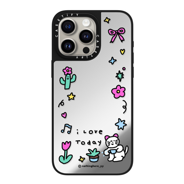 nothing here x CASETiFY iPhone 15 Pro Max Case Silver on Black ミラーケース MagSafe対応 I Love Today nothing here x CASETiFY iPhone 15 Pro Max Case Silver on Black ミラーケース MagSafe対応 I Love Today