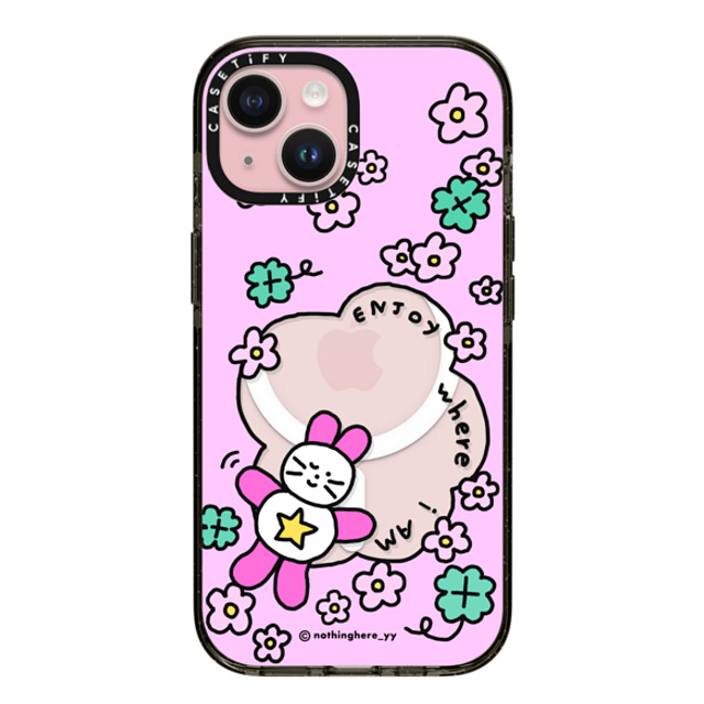 nothing here x CASETiFY iPhone 15 Case Black Impact Case MagSafe Compatible Enjoy where I am nothing here x CASETiFY iPhone 15 Case Black Impact Case MagSafe Compatible Enjoy where I am