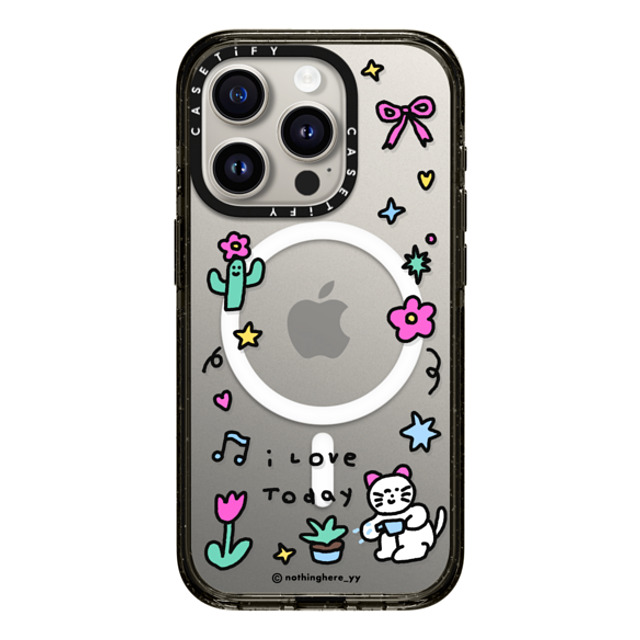 nothing here x CASETiFY iPhone 15 Pro Case Black Impact Case MagSafe Compatible I Love Today nothing here x CASETiFY iPhone 15 Pro Case Black Impact Case MagSafe Compatible I Love Today