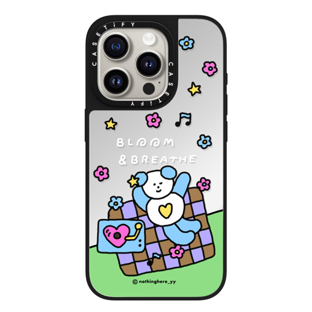 nothing here x CASETiFY iPhone 15 Pro Case Silver on Black ミラーケース MagSafe対応 Bloom and Breathe nothing here x CASETiFY iPhone 15 Pro Case Silver on Black ミラーケース MagSafe対応 Bloom and Breathe