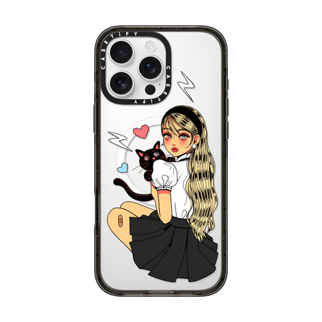 Dahye x CASETiFY iPhone 16 Pro Max Case Cat,Cartoon Black Impact Case MagSafe Compatible GIVE ME LOVE BY DAHYE Mother's Day Dahye x CASETiFY iPhone 16 Pro Max Case Cat,Cartoon Black Impact Case MagSafe Compatible GIVE ME LOVE BY DAHYE Mother's Day
