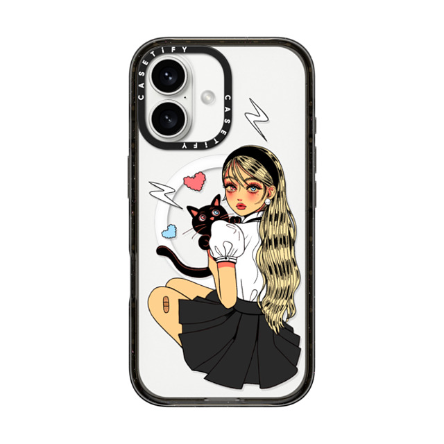 Dahye x CASETiFY iPhone 16 Case Cat,Cartoon Black Impact Case MagSafe Compatible GIVE ME LOVE BY DAHYE Mother's Day Dahye x CASETiFY iPhone 16 Case Cat,Cartoon Black Impact Case MagSafe Compatible GIVE ME LOVE BY DAHYE Mother's Day