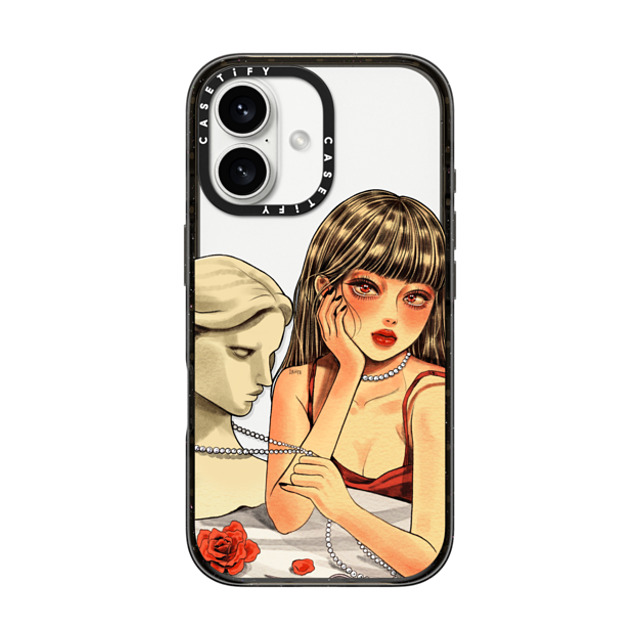 Dahye x CASETiFY iPhone 16 Case Cartoon,Anime Black Impact Case PEARL NECKLACE BY DAHYE Mother's Day Dahye x CASETiFY iPhone 16 Case Cartoon,Anime Black Impact Case PEARL NECKLACE BY DAHYE Mother's Day