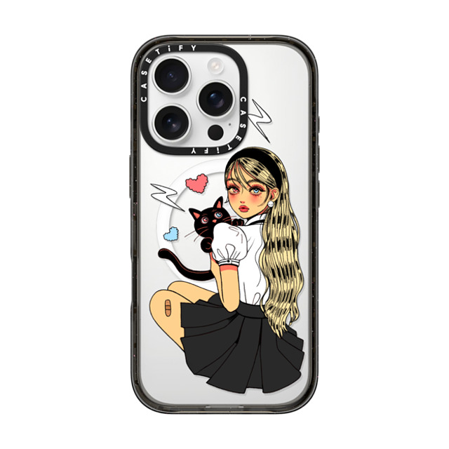 Dahye x CASETiFY iPhone 16 Pro Case Cat,Cartoon Black Impact Case MagSafe Compatible GIVE ME LOVE BY DAHYE Mother's Day Dahye x CASETiFY iPhone 16 Pro Case Cat,Cartoon Black Impact Case MagSafe Compatible GIVE ME LOVE BY DAHYE Mother's Day