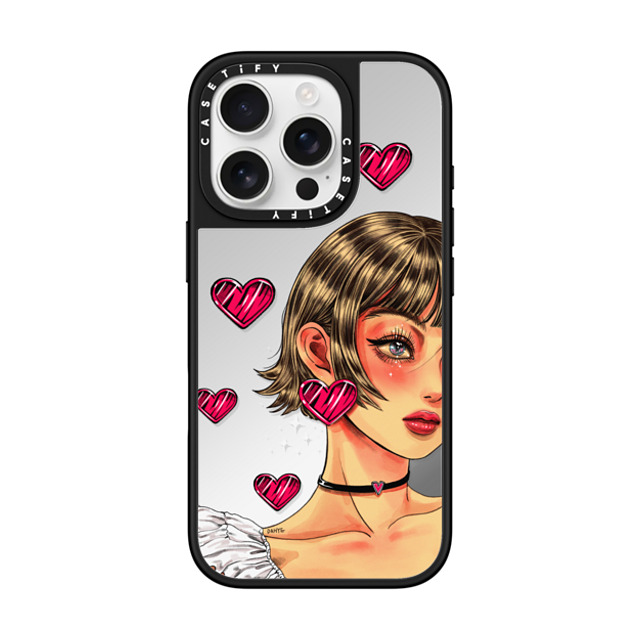 Dahye x CASETiFY iPhone 16 Pro Case Heart,Anime Silver on Black ミラーケース MagSafe対応 HEART LOVE BY DAHYE Father's Day Dahye x CASETiFY iPhone 16 Pro Case Heart,Anime Silver on Black ミラーケース MagSafe対応 HEART LOVE BY DAHYE Father's Day