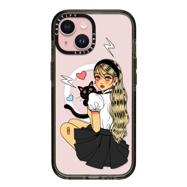 Dahye x CASETiFY iPhone 15 Case Cat,Cartoon Black Impact Case MagSafe Compatible GIVE ME LOVE BY DAHYE Mother's Day Dahye x CASETiFY iPhone 15 Case Cat,Cartoon Black Impact Case MagSafe Compatible GIVE ME LOVE BY DAHYE Mother's Day