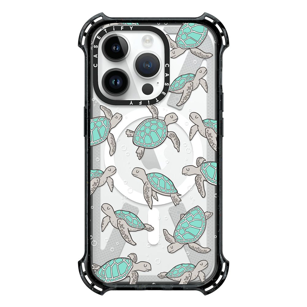 Bounce iPhone 14 Pro Case MagSafe Compatible - Sea Turtles Mint Green  Nautical Ocean