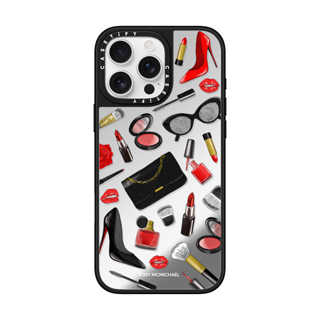 CASETiFY iPhone 16 Pro Max Case Silver on Black ミラーケース MagSafe対応 Beauty Stickers rosy mcmichael CASETiFY iPhone 16 Pro Max Case Silver on Black ミラーケース MagSafe対応 Beauty Stickers rosy mcmichael