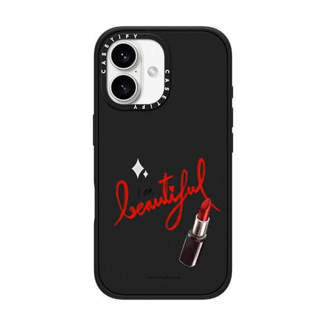 CASETiFY iPhone 16 Case Matte Black Impact Case MagSafe Compatible I am beautiful rosy mcmichael Father's Day CASETiFY iPhone 16 Case Matte Black Impact Case MagSafe Compatible I am beautiful rosy mcmichael Father's Day