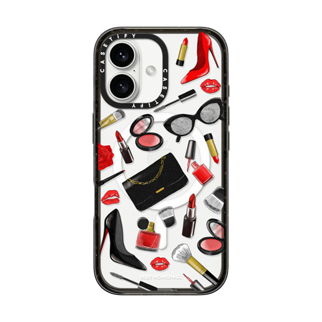 CASETiFY iPhone 16 Case Black Impact Case MagSafe Compatible Beauty Stickers rosy mcmichael CASETiFY iPhone 16 Case Black Impact Case MagSafe Compatible Beauty Stickers rosy mcmichael