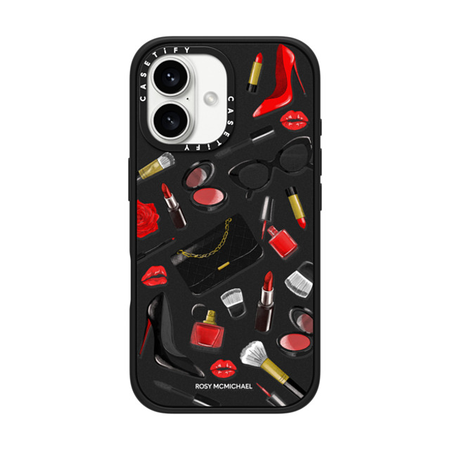 CASETiFY iPhone 16 Case Matte Black Impact Case MagSafe Compatible Beauty Stickers rosy mcmichael CASETiFY iPhone 16 Case Matte Black Impact Case MagSafe Compatible Beauty Stickers rosy mcmichael