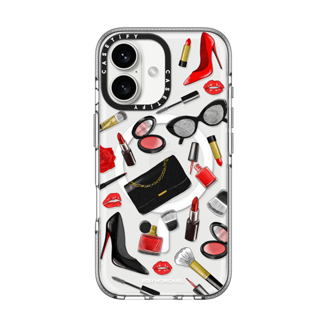CASETiFY iPhone 16 Case Clear Clear Case MagSafe Compatible Beauty Stickers rosy mcmichael CASETiFY iPhone 16 Case Clear Clear Case MagSafe Compatible Beauty Stickers rosy mcmichael