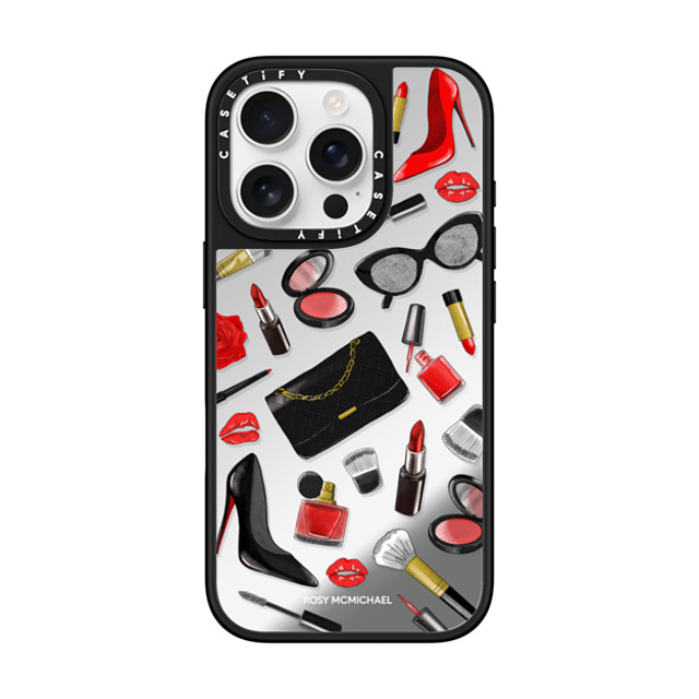 CASETiFY iPhone 16 Pro Case Silver on Black ミラーケース MagSafe対応 Beauty Stickers rosy mcmichael CASETiFY iPhone 16 Pro Case Silver on Black ミラーケース MagSafe対応 Beauty Stickers rosy mcmichael