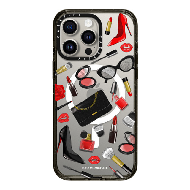 CASETiFY iPhone 15 Pro Max Case Black Impact Case MagSafe Compatible Beauty Stickers rosy mcmichael CASETiFY iPhone 15 Pro Max Case Black Impact Case MagSafe Compatible Beauty Stickers rosy mcmichael