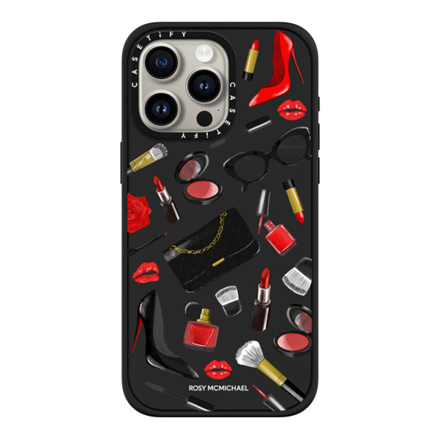 CASETiFY iPhone 15 Pro Max Case Matte Black Impact Case MagSafe Compatible Beauty Stickers rosy mcmichael CASETiFY iPhone 15 Pro Max Case Matte Black Impact Case MagSafe Compatible Beauty Stickers rosy mcmichael