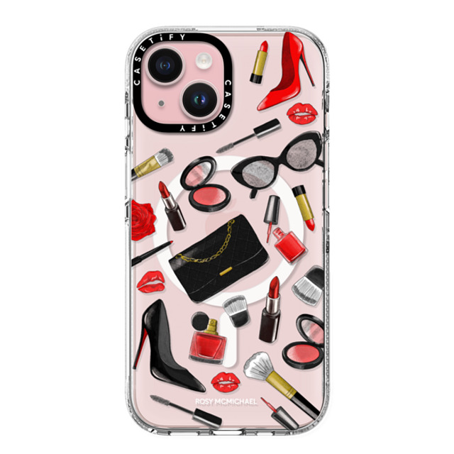 CASETiFY iPhone 15 Case Clear Clear Case MagSafe Compatible Beauty Stickers rosy mcmichael CASETiFY iPhone 15 Case Clear Clear Case MagSafe Compatible Beauty Stickers rosy mcmichael