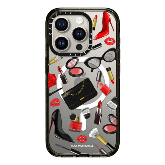 CASETiFY iPhone 15 Pro Case Black Impact Case MagSafe Compatible Beauty Stickers rosy mcmichael CASETiFY iPhone 15 Pro Case Black Impact Case MagSafe Compatible Beauty Stickers rosy mcmichael