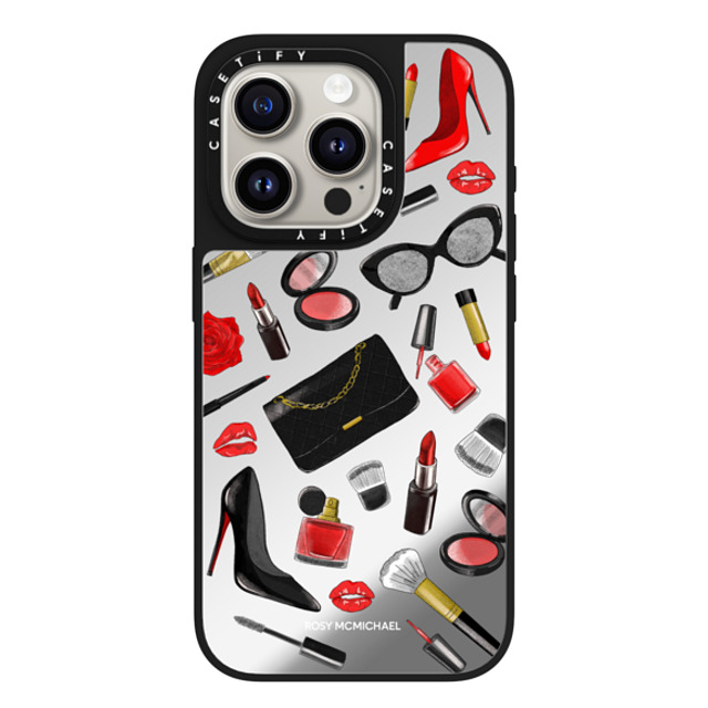 CASETiFY iPhone 15 Pro Case Silver on Black ミラーケース MagSafe対応 Beauty Stickers rosy mcmichael CASETiFY iPhone 15 Pro Case Silver on Black ミラーケース MagSafe対応 Beauty Stickers rosy mcmichael