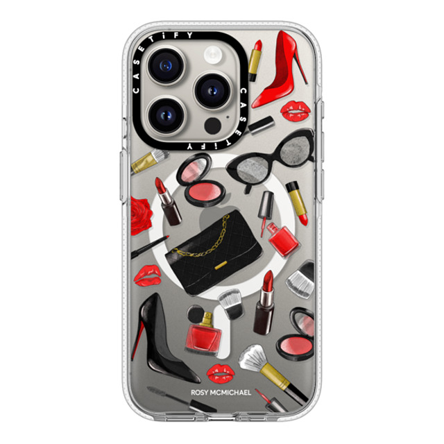 CASETiFY iPhone 15 Pro Case Clear Clear Case MagSafe Compatible Beauty Stickers rosy mcmichael CASETiFY iPhone 15 Pro Case Clear Clear Case MagSafe Compatible Beauty Stickers rosy mcmichael