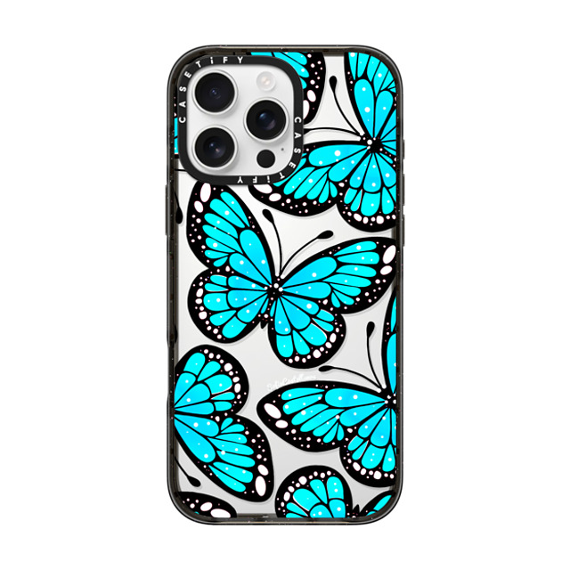 Sofia Castellanos Art x CASETiFY iPhone 16 Pro Max Case Butterfly,Animal Black Impact Case Blue Monarca by Sofia Castellanos Mother's Day Sofia Castellanos Art x CASETiFY iPhone 16 Pro Max Case Butterfly,Animal Black Impact Case Blue Monarca by Sofia Castellanos Mother's Day