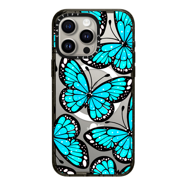 Sofia Castellanos Art x CASETiFY iPhone 15 Pro Max Case Butterfly,Animal Black Impact Case MagSafe Compatible Blue Monarca by Sofia Castellanos Mother's Day Sofia Castellanos Art x CASETiFY iPhone 15 Pro Max Case Butterfly,Animal Black Impact Case MagSafe Compatible Blue Monarca by Sofia Castellanos Mother's Day