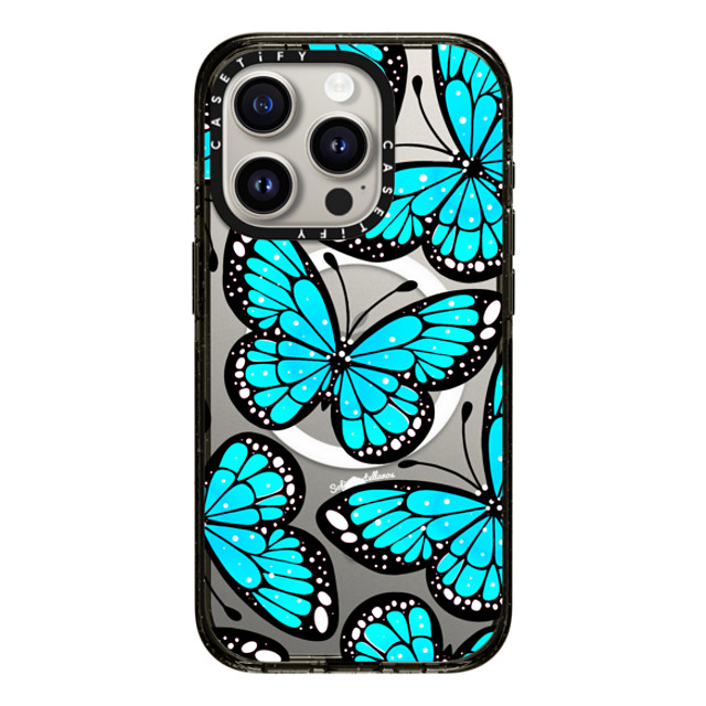 Sofia Castellanos Art x CASETiFY iPhone 15 Pro Case Butterfly,Animal Black Impact Case MagSafe Compatible Blue Monarca by Sofia Castellanos Mother's Day Sofia Castellanos Art x CASETiFY iPhone 15 Pro Case Butterfly,Animal Black Impact Case MagSafe Compatible Blue Monarca by Sofia Castellanos Mother's Day