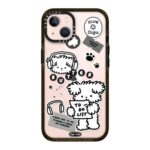 Oigu Club x CASETiFY iPhone 13 ケース ブラック インパクトケース Butter black sticker by Oigu