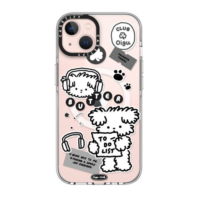 Oigu Club x CASETiFY iPhone 13 ケース クリア クリア ケース MagSafe対応 Butter black sticker by Oigu