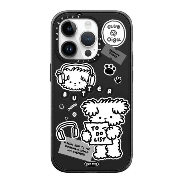 Oigu Club x CASETiFY iPhone 14 Pro ケース マットブラック インパクトケース MagSafe対応 Butter black sticker by Oigu