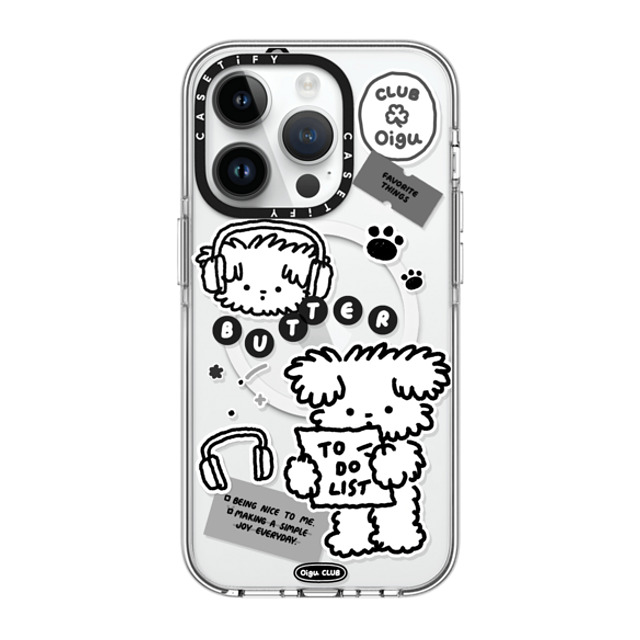 Oigu Club x CASETiFY iPhone 14 Pro ケース クリア クリア ケース MagSafe対応 Butter black sticker by Oigu