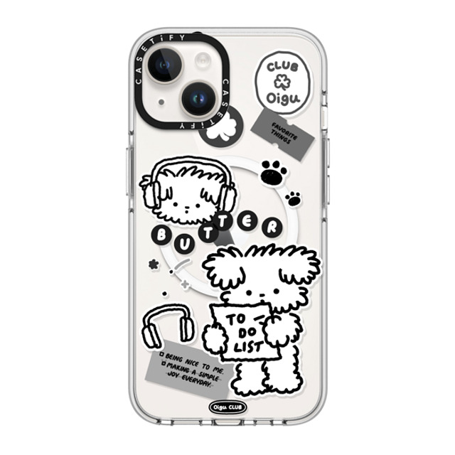 Oigu Club x CASETiFY iPhone 14 Case Clear Clear Case MagSafe Compatible Butter black sticker by Oigu Oigu Club x CASETiFY iPhone 14 Case Clear Clear Case MagSafe Compatible Butter black sticker by Oigu
