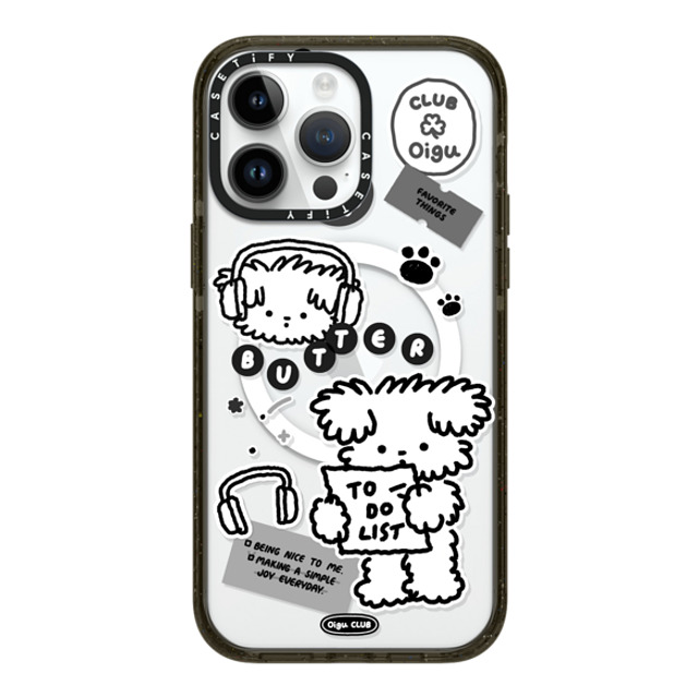 Oigu Club x CASETiFY iPhone 14 Pro Max ケース ブラック インパクトケース MagSafe対応 Butter black sticker by Oigu