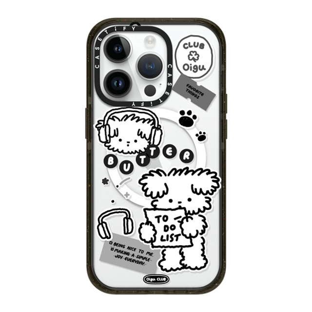 Oigu Club x CASETiFY iPhone 14 Pro ケース ブラック インパクトケース MagSafe対応 Butter black sticker by Oigu