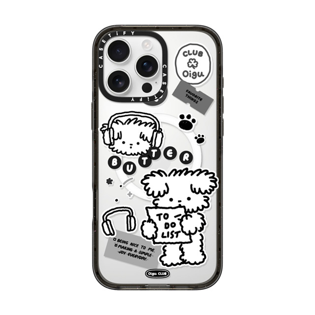 Oigu Club x CASETiFY iPhone 16 Pro Max ケース ブラック インパクトケース MagSafe対応 Butter black sticker by Oigu