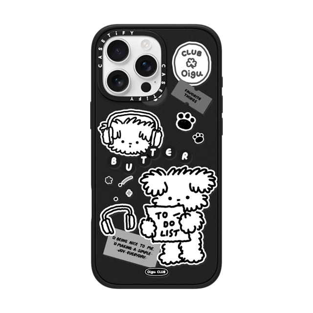 Oigu Club x CASETiFY iPhone 16 Pro Max ケース マットブラック インパクトケース MagSafe対応 Butter black sticker by Oigu