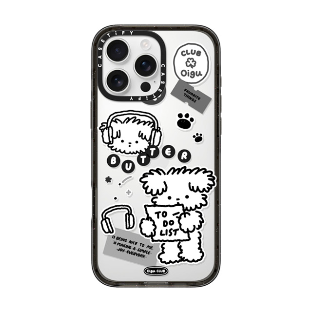 Oigu Club x CASETiFY iPhone 16 Pro Max ケース ブラック インパクトケース Butter black sticker by Oigu