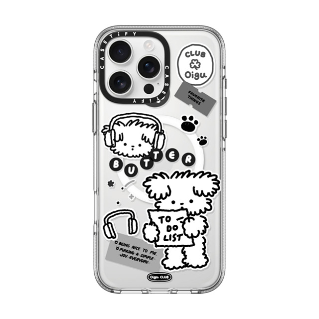 Oigu Club x CASETiFY iPhone 16 Pro Max ケース クリア クリア ケース MagSafe対応 Butter black sticker by Oigu