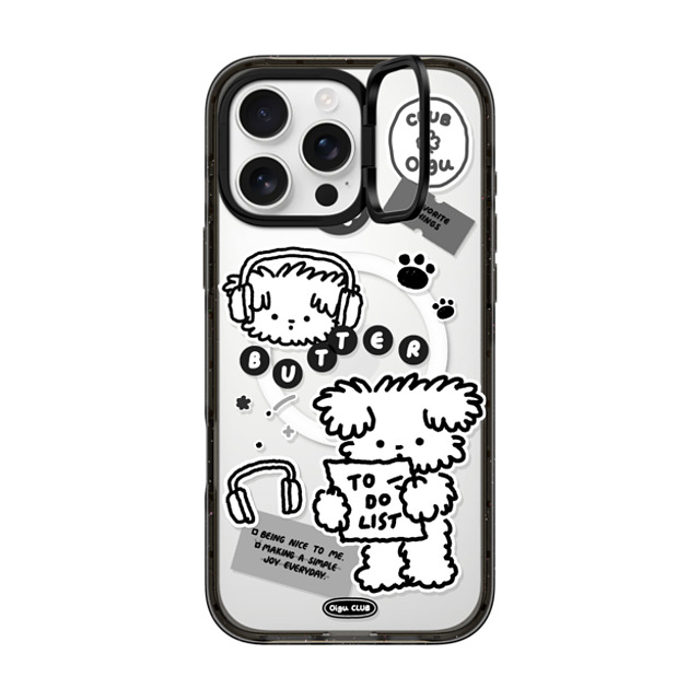 Oigu Club x CASETiFY iPhone 16 Pro Max ケース ブラック インパクトリングスタンドケース MagSafe対応 Butter black sticker by Oigu