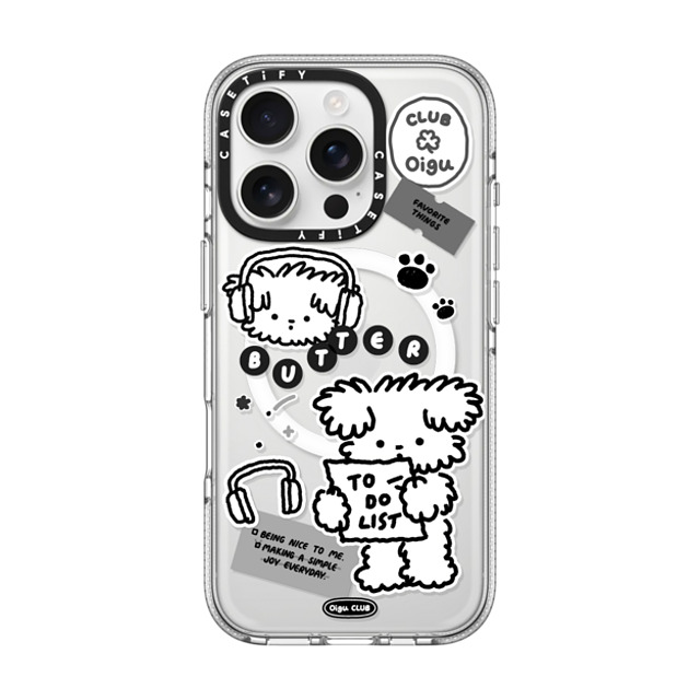 Oigu Club x CASETiFY iPhone 16 Pro ケース クリア クリア ケース MagSafe対応 Butter black sticker by Oigu