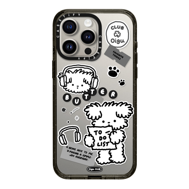 Oigu Club x CASETiFY iPhone 15 Pro Max ケース ブラック インパクトケース Butter black sticker by Oigu