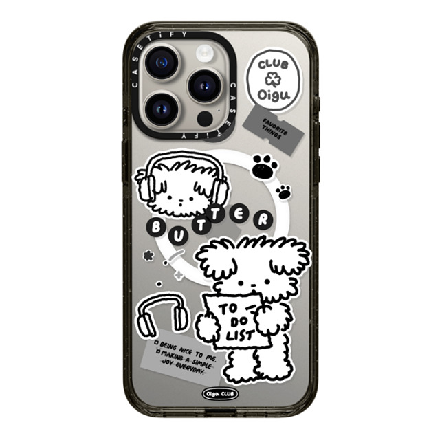 Oigu Club x CASETiFY iPhone 15 Pro Max ケース ブラック インパクトケース MagSafe対応 Butter black sticker by Oigu