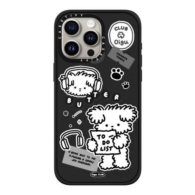 Oigu Club x CASETiFY iPhone 15 Pro Max ケース マットブラック インパクトケース MagSafe対応 Butter black sticker by Oigu