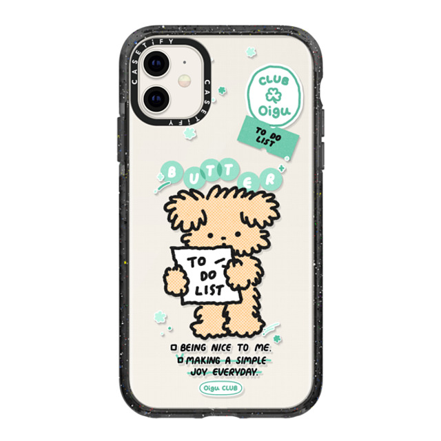 Oigu Club x CASETiFY iPhone 11 ケース Sticker,Dog ブラック インパクトケース Butter's to do list Back to School Oigu Club x CASETiFY iPhone 11 ケース Sticker,Dog ブラック インパクトケース Butter's to do list Back to School