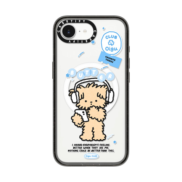 Oigu Club x CASETiFY iPhone 16e ケース Sticker,Dog ブラック インパクトケース MagSafe対応 Butter listening to music Back to School Oigu Club x CASETiFY iPhone 16e ケース Sticker,Dog ブラック インパクトケース MagSafe対応 Butter listening to music Back to School