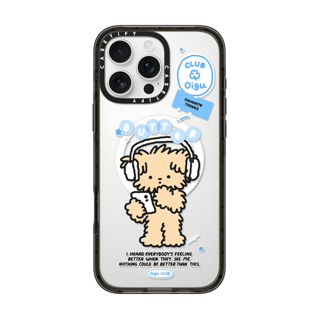 Oigu Club x CASETiFY iPhone 16 Pro Max ケース Sticker,Dog ブラック インパクトケース MagSafe対応 Butter listening to music Back to School Oigu Club x CASETiFY iPhone 16 Pro Max ケース Sticker,Dog ブラック インパクトケース MagSafe対応 Butter listening to music Back to School