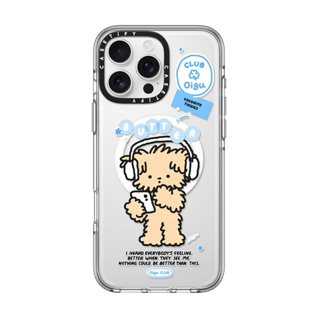 Oigu Club x CASETiFY iPhone 16 Pro Max ケース Sticker,Dog クリア クリア ケース MagSafe対応 Butter listening to music Back to School Oigu Club x CASETiFY iPhone 16 Pro Max ケース Sticker,Dog クリア クリア ケース MagSafe対応 Butter listening to music Back to School