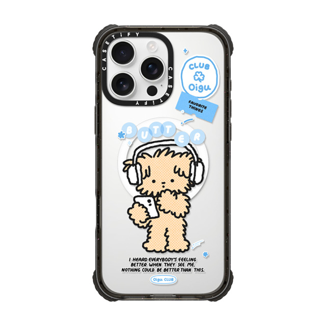 Oigu Club x CASETiFY iPhone 16 Pro Max ケース Sticker,Dog ブラック ウルトラ インパクトケース MagSafe 対応 Butter listening to music Back to School Oigu Club x CASETiFY iPhone 16 Pro Max ケース Sticker,Dog ブラック ウルトラ インパクトケース MagSafe 対応 Butter listening to music Back to School