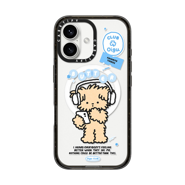 Oigu Club x CASETiFY iPhone 16 ケース Sticker,Dog ブラック インパクトケース MagSafe対応 Butter listening to music Back to School Oigu Club x CASETiFY iPhone 16 ケース Sticker,Dog ブラック インパクトケース MagSafe対応 Butter listening to music Back to School