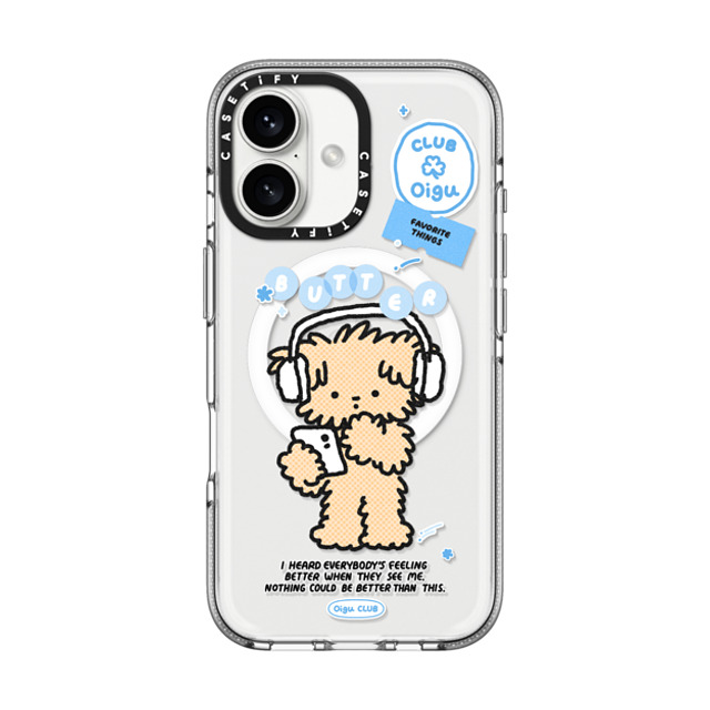 Oigu Club x CASETiFY iPhone 16 ケース Sticker,Dog クリア クリア ケース MagSafe対応 Butter listening to music Back to School Oigu Club x CASETiFY iPhone 16 ケース Sticker,Dog クリア クリア ケース MagSafe対応 Butter listening to music Back to School